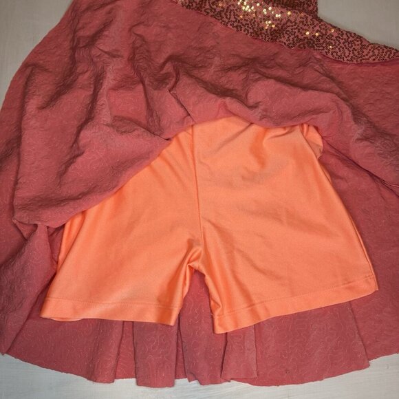 Revolution Dance Costume CORAL Sequins XL Child Solo Lyrical Figure Ice Skate - Picture 6 of 15